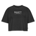 Frauen Premium Oversized Bio Cropped T-Shirt - Anthrazit meliert