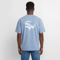 Oversized Unisex Premium Acid-Washed T-Shirt - Blau Acid Wash