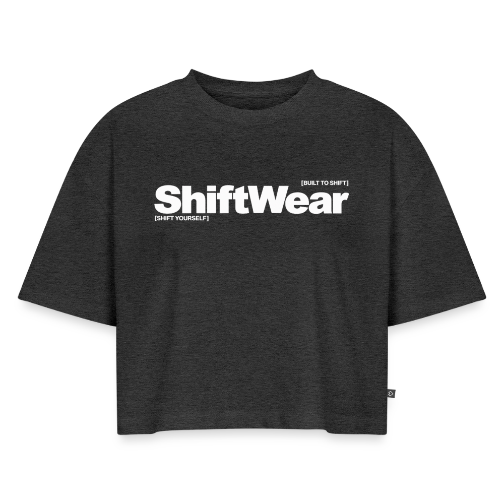 SHIFT Premium Oversized Cropped Tee - Anthrazit meliert