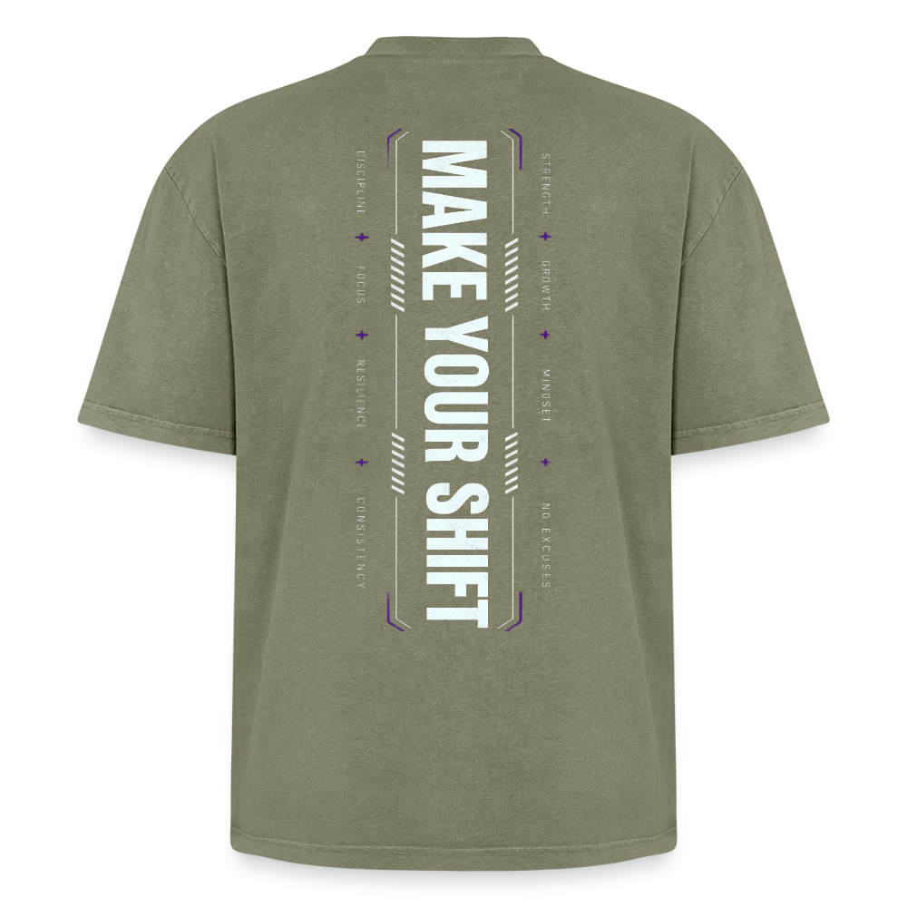 Oversized Unisex Premium Acid-Washed T-Shirt - Grün Acid Wash