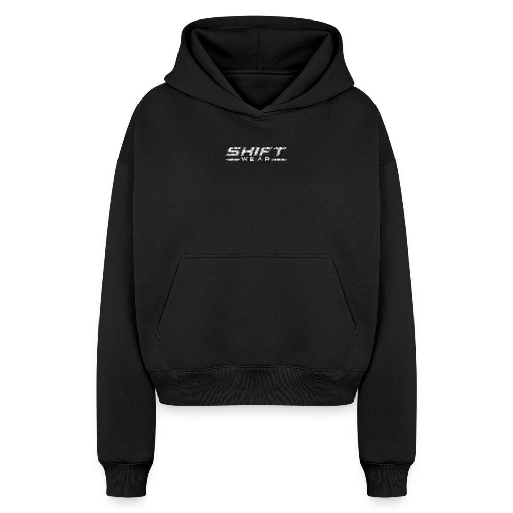 SHIFT Cropped Oversized Heavyweight Hoodie - Schwarz