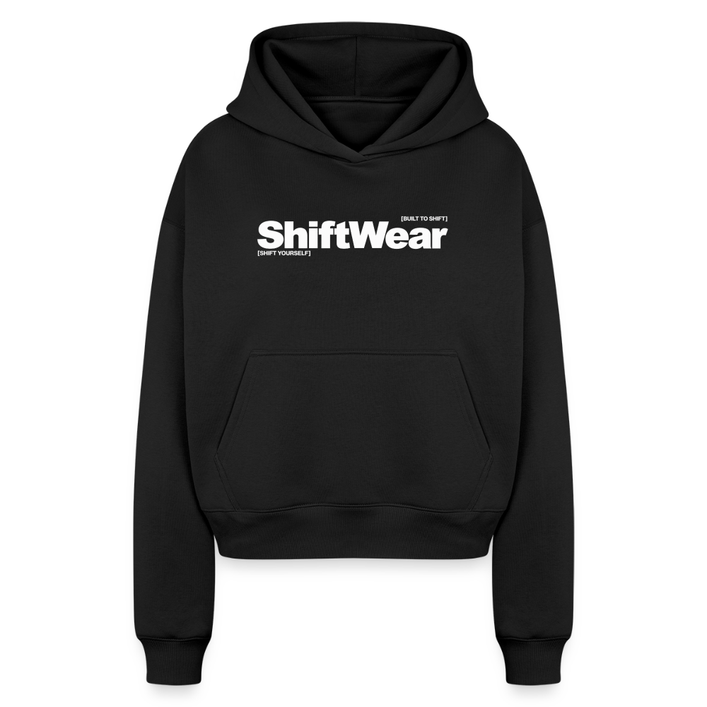 SHIFT Cropped Oversized Heavyweight Hoodie - Schwarz