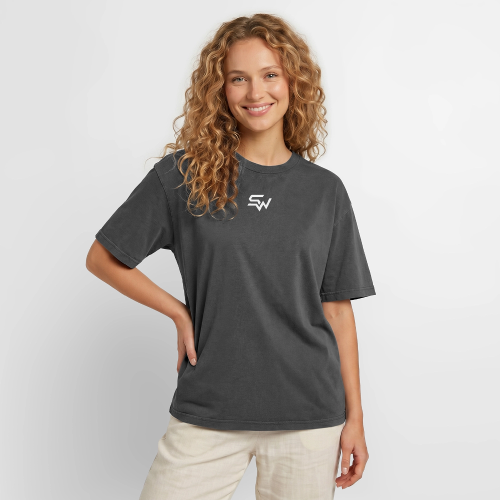 Oversized Unisex Premium Acid-Washed T-Shirt - Schwarz Acid Wash