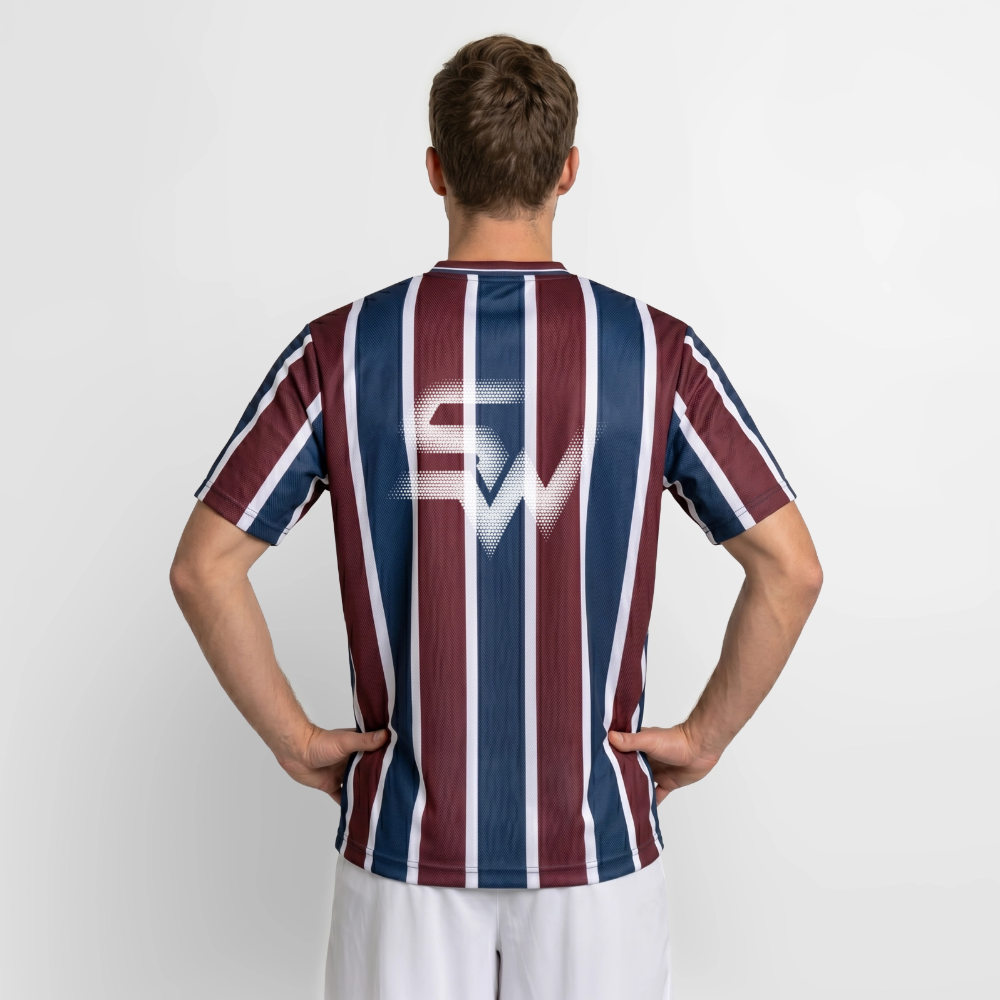 SHIFT Football Style Tee - Bordeaux/Navy