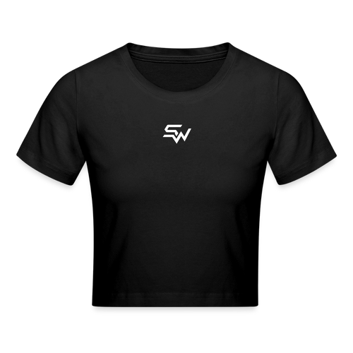 Frauen Cropped T-Shirt - Schwarz