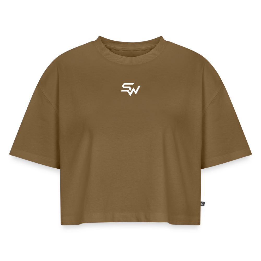SHIFT Oversized Cropped Tee - Nussbraun