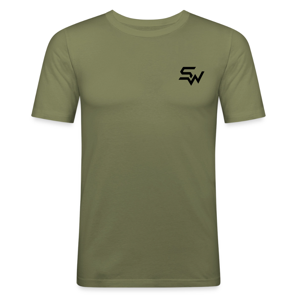 Männer Slim Fit T-Shirt - Khaki Grün