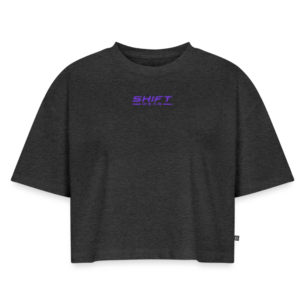 SHIFT Premium Oversized Cropped Tee - Anthrazit meliert
