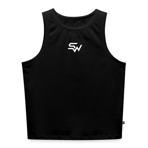 Cropped Frauen Organic Tank Top - Schwarz