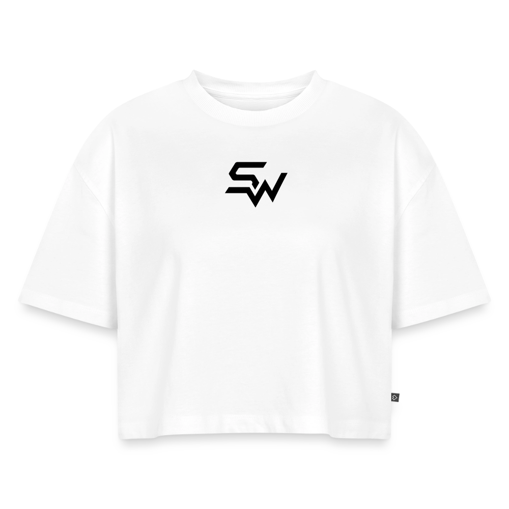 Frauen Premium Oversized Bio Cropped T-Shirt - Weiß