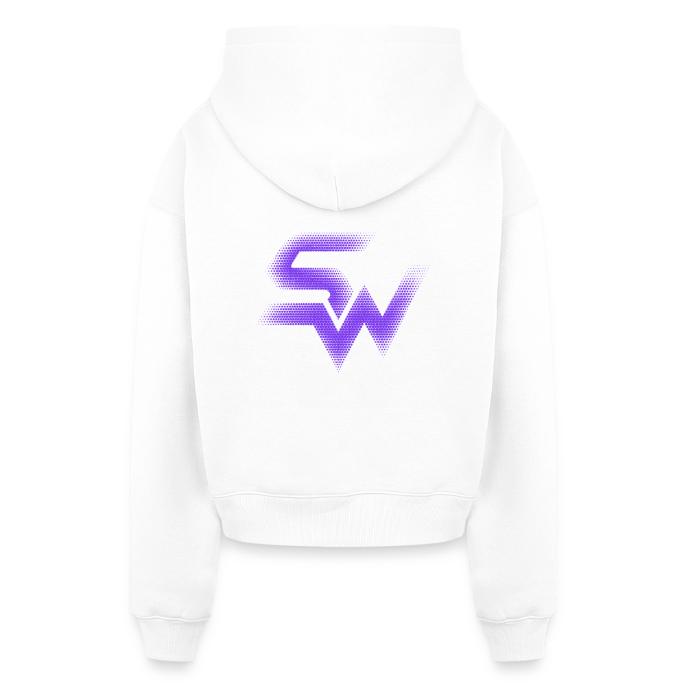 Frauen Oversized Cropped Hoodie - Weiß