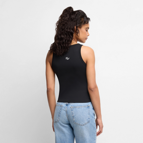 Cropped Frauen Organic Tank Top - Schwarz