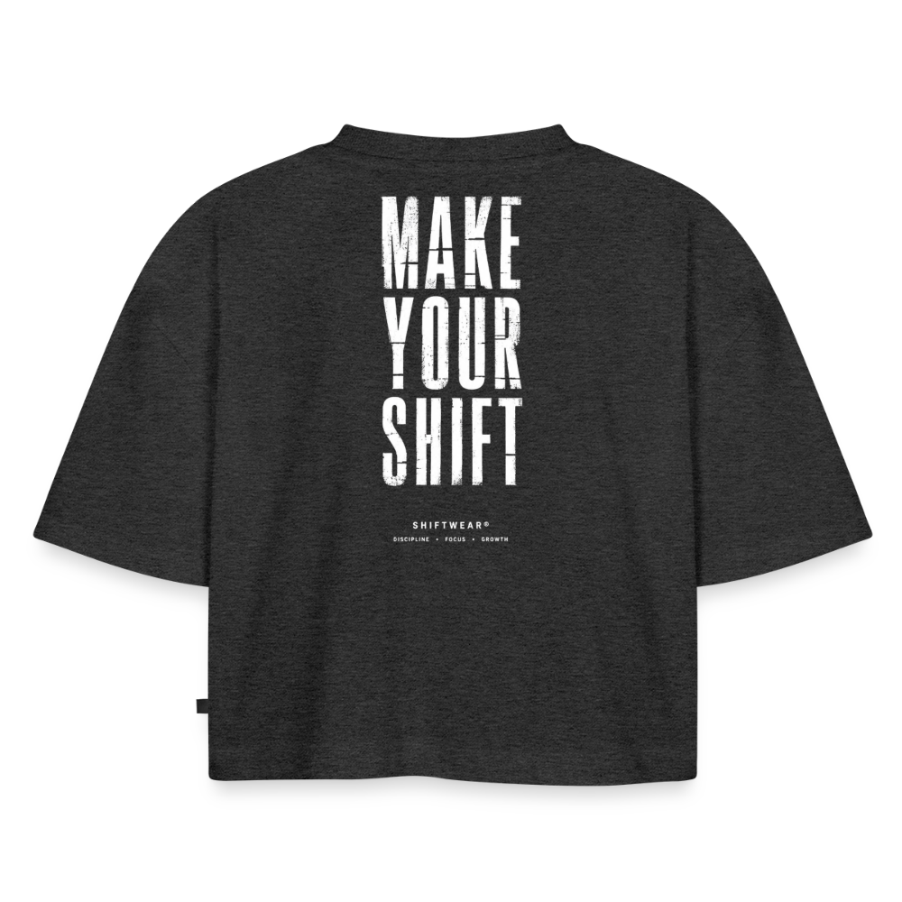 SHIFT Cropped Tee - Anthrazit meliert