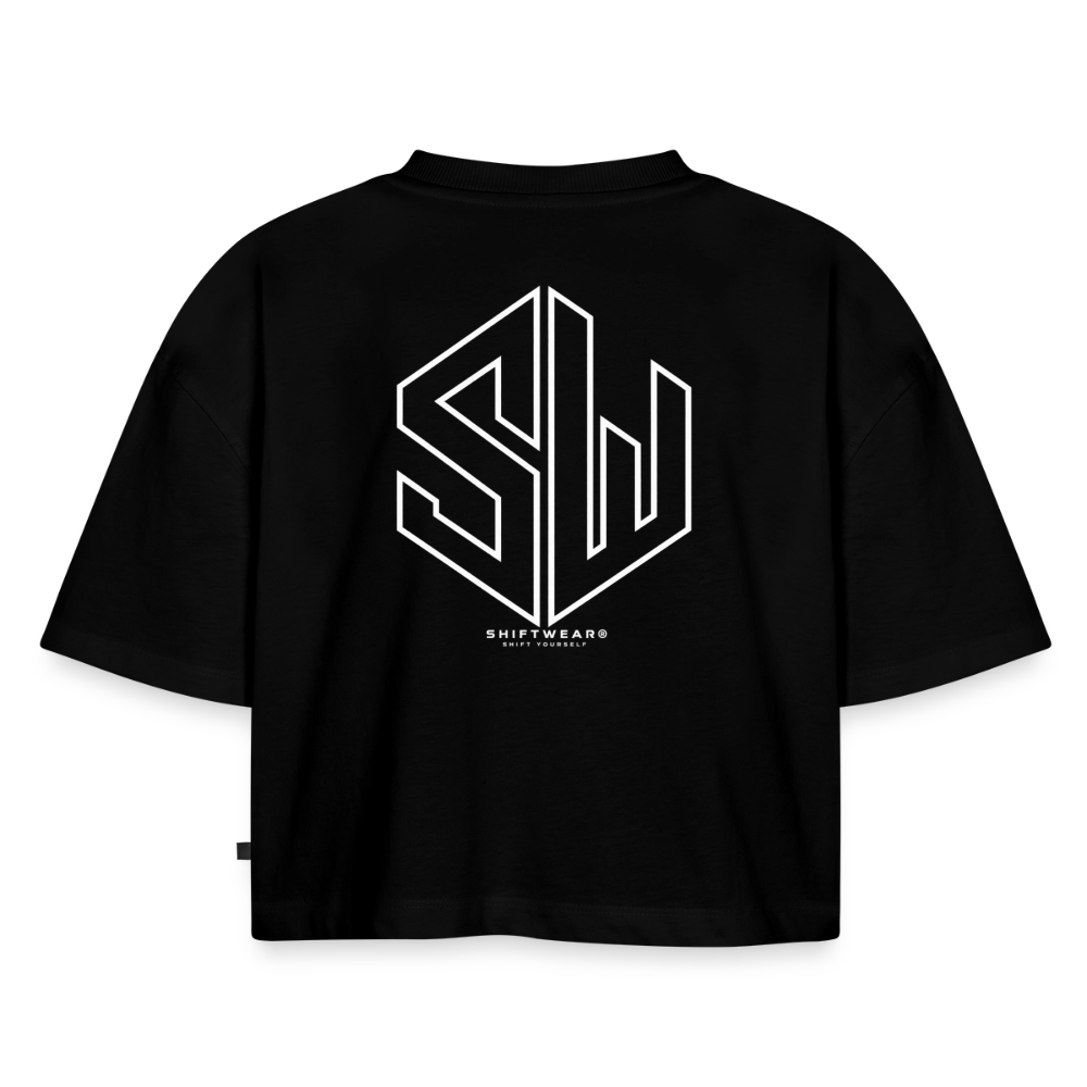 SHIFT Premium Oversized Cropped Tee - Schwarz