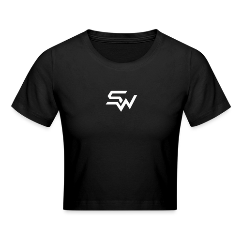 Frauen Cropped T-Shirt - Schwarz