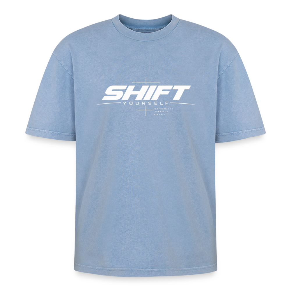 SHIFT Oversized Acid Wash Tee - Blau Acid Wash