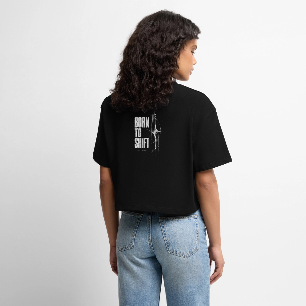 SHIFT Premium Oversized Cropped Tee - Schwarz