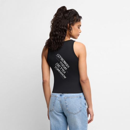 Cropped Frauen Organic Tank Top - Schwarz