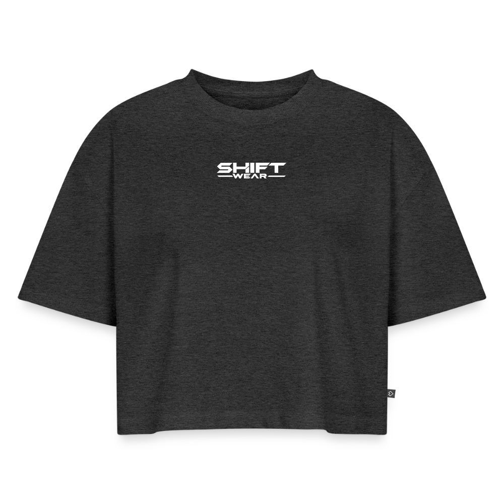 SHIFT Premium Oversized Cropped Tee - Anthrazit meliert