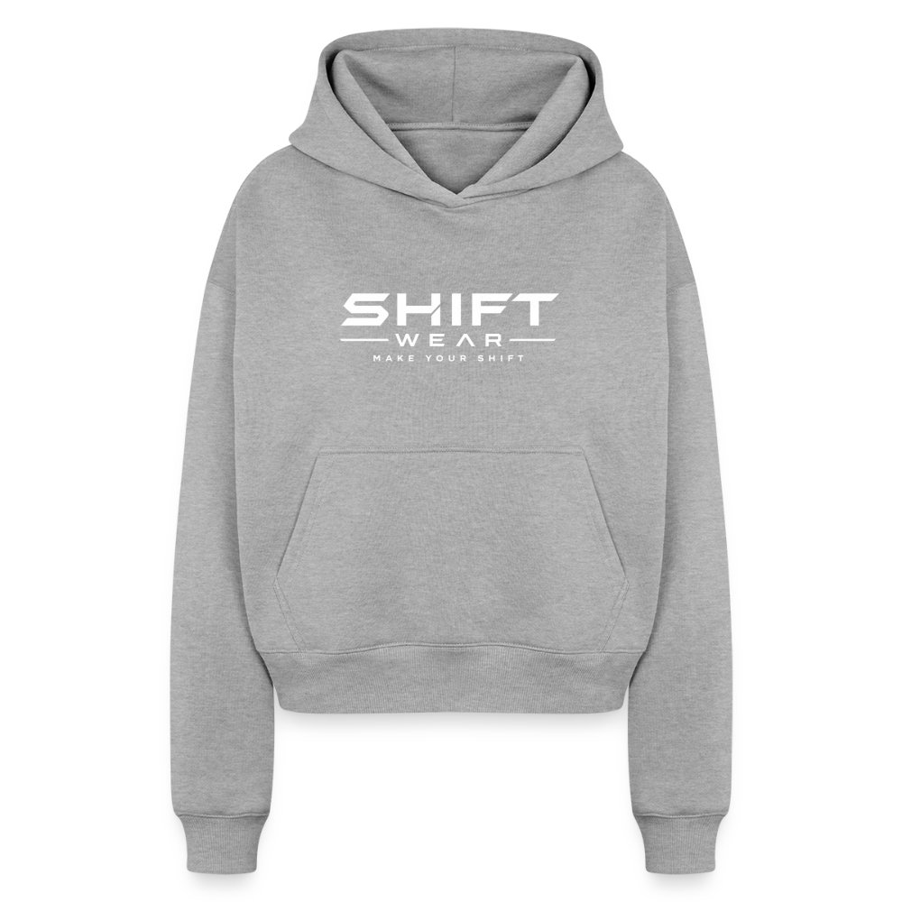 SHIFT Cropped Oversized Heavyweight Hoodie - Grau meliert