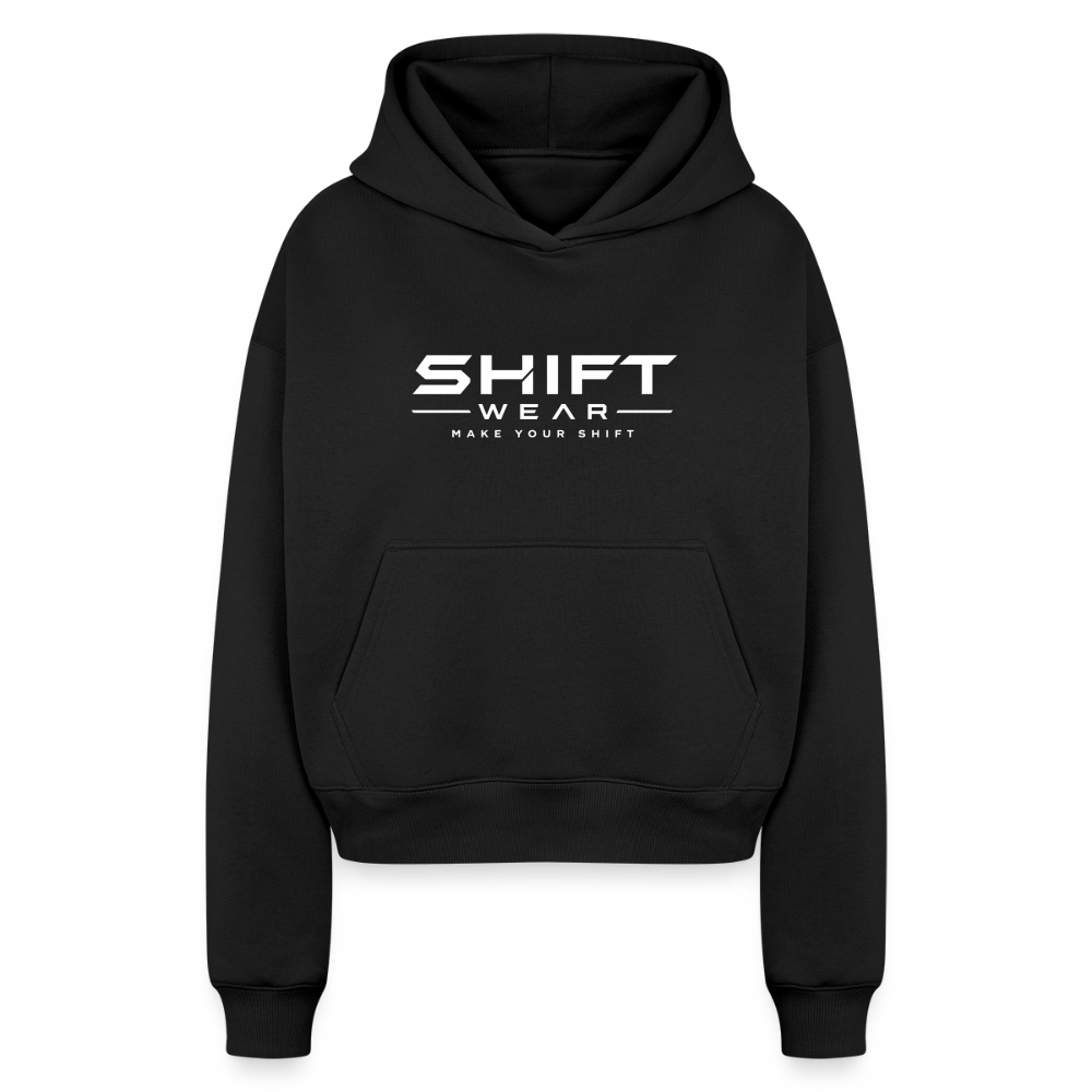 SHIFT Cropped Oversized Heavyweight Hoodie - Schwarz