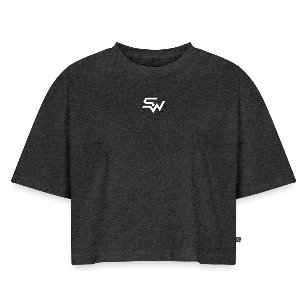 SHIFT Cropped Tee - Anthrazit meliert