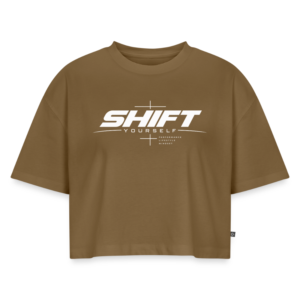 SHIFT Premium Oversized Cropped Tee - Nussbraun
