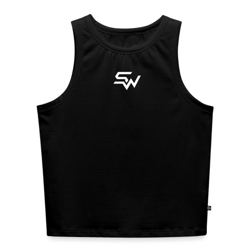 Cropped Frauen Organic Tank Top - Schwarz