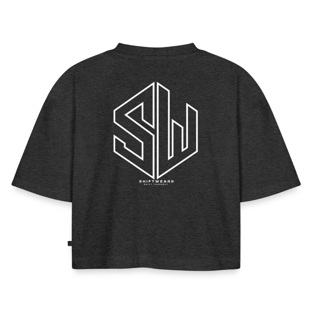 SHIFT Premium Oversized Cropped Tee - Anthrazit meliert