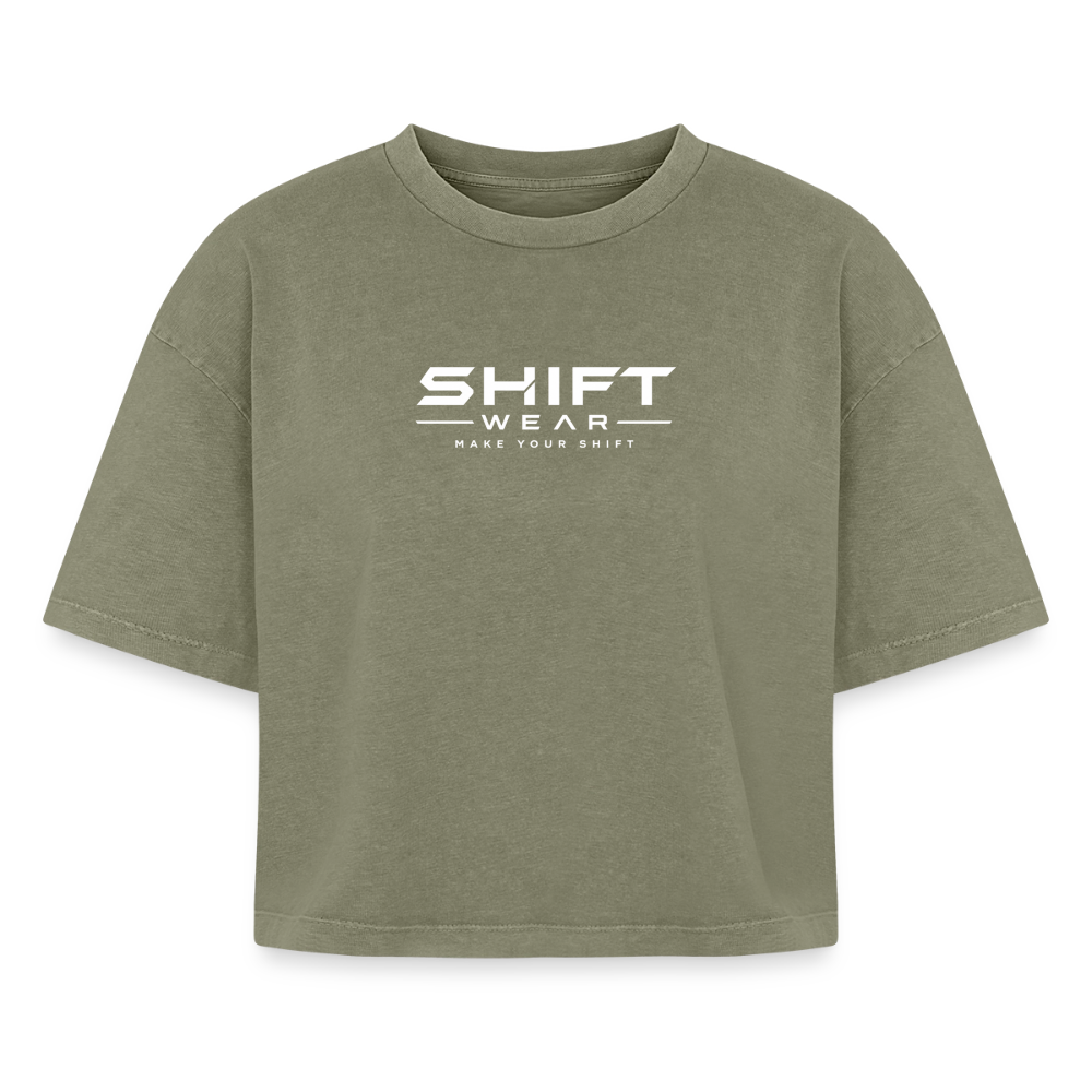 SHIFT Boxy Acid Wash Tee - Grün Acid Wash