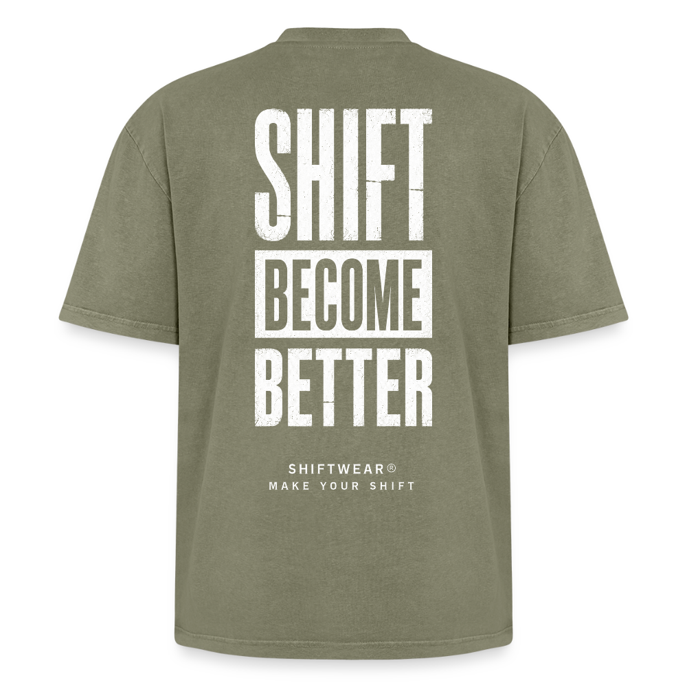 SHIFT Oversized Acid Wash Tee - Grün Acid Wash