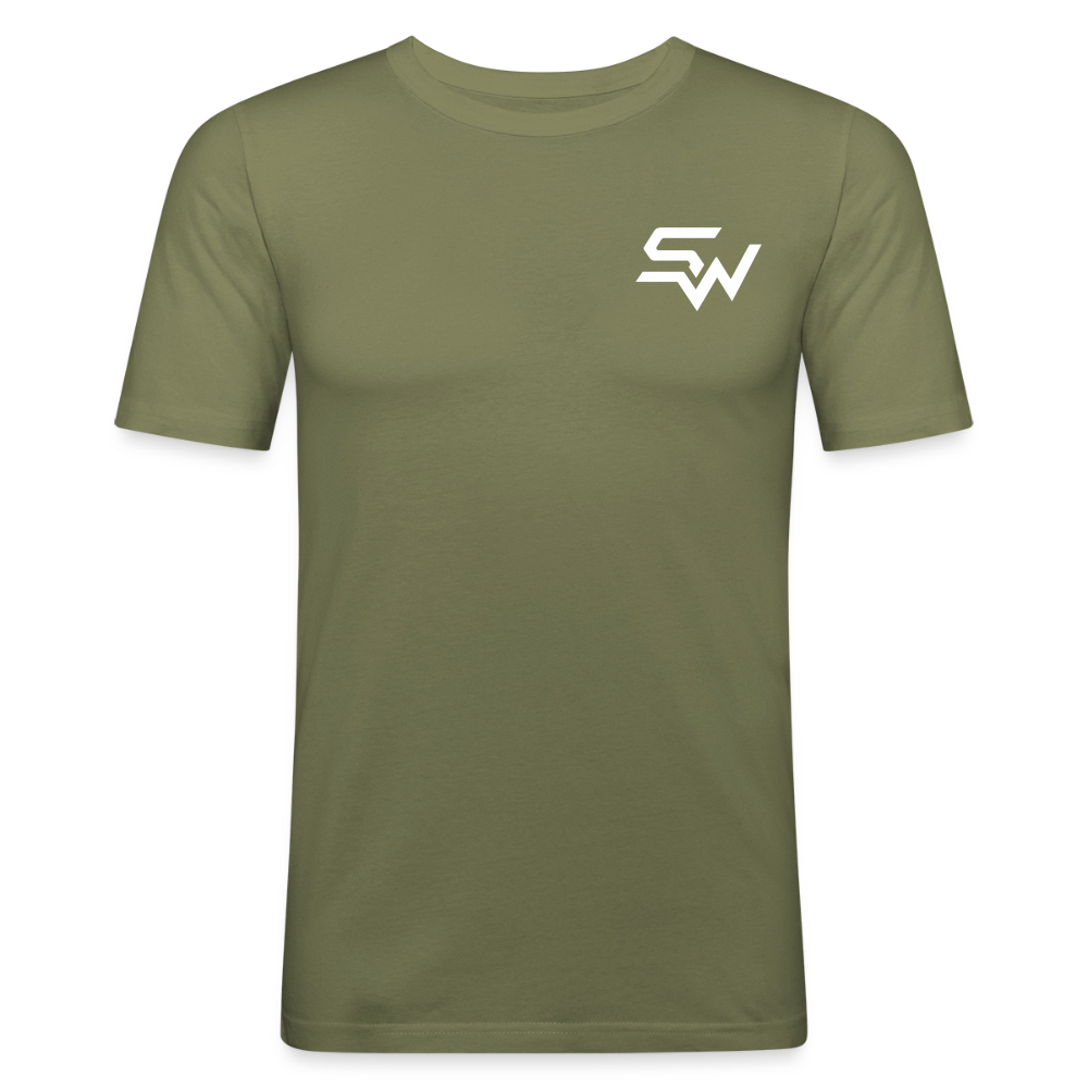 Männer Slim Fit T-Shirt - Khaki Grün