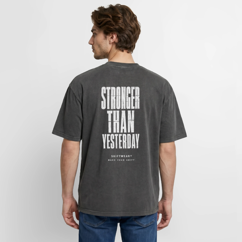 Oversized Unisex Premium Acid-Washed T-Shirt - Schwarz Acid Wash