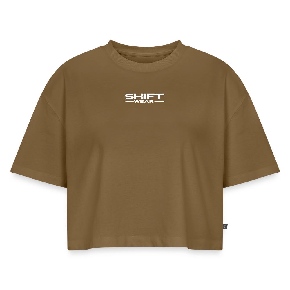 SHIFT Premium Oversized Cropped Tee - Nussbraun