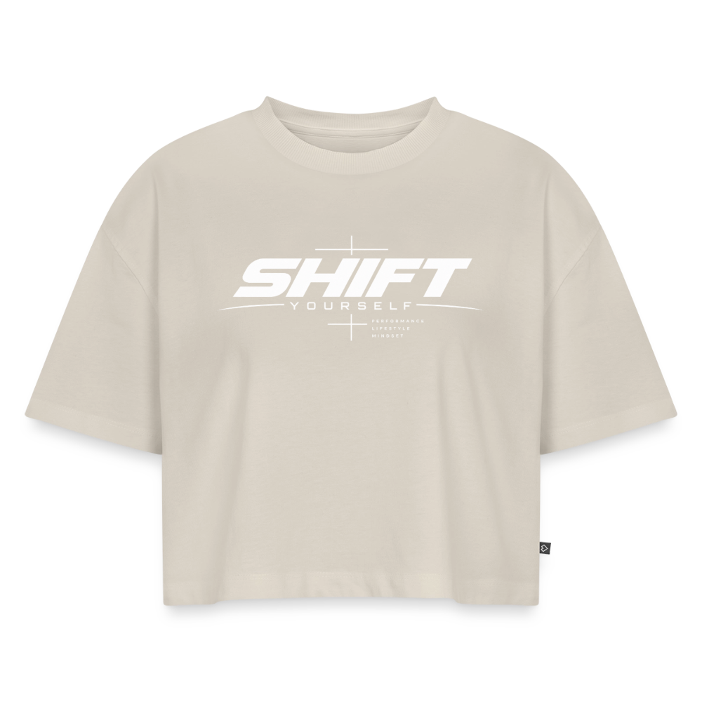 SHIFT Premium Oversized Cropped Tee - Beige