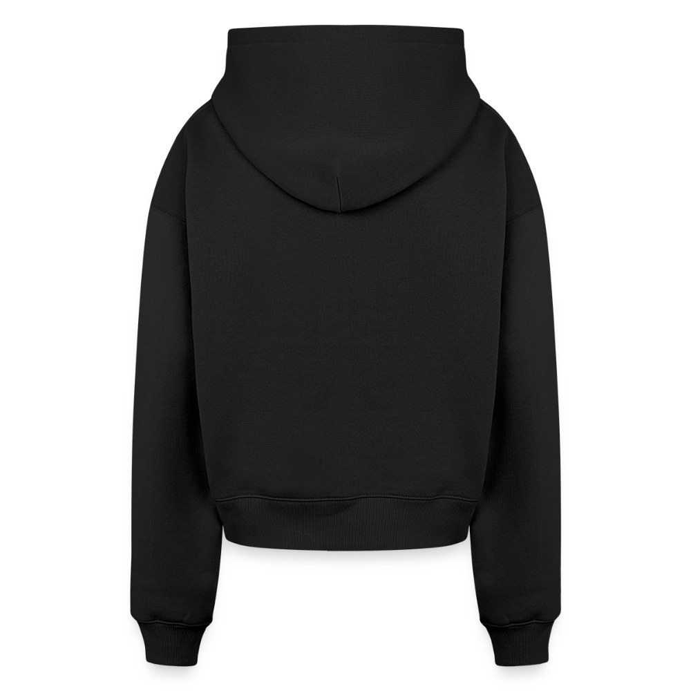 Frauen Oversized Cropped Hoodie - Schwarz