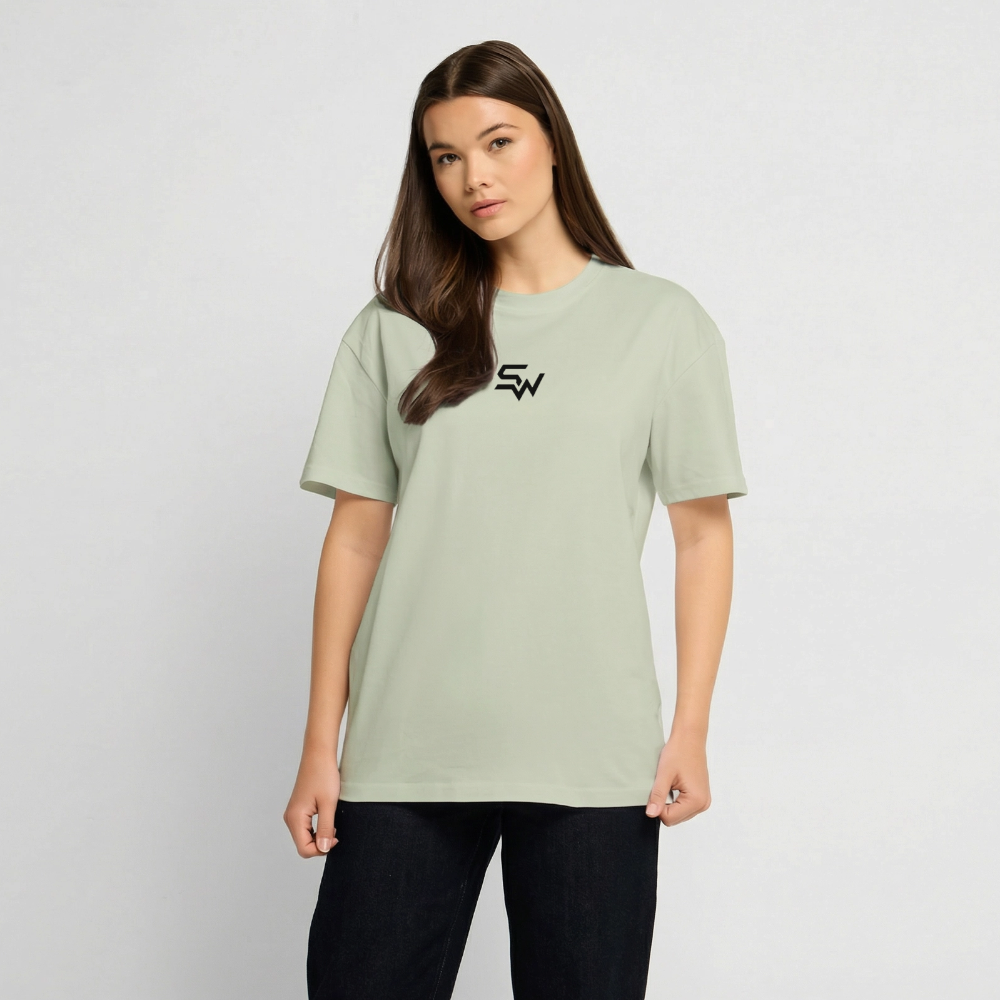 Oversized Heavyweight Unisex T-Shirt - Leichtes Salbeigrün 