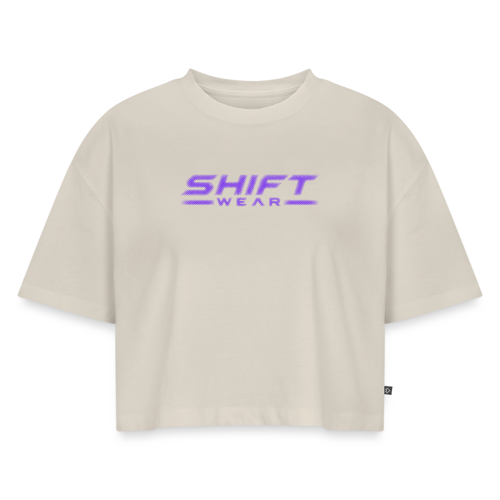Frauen Premium Oversized Bio Cropped T-Shirt - Beige