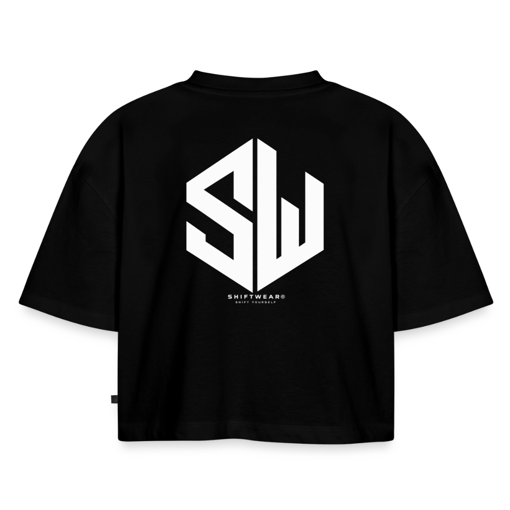 SHIFT Premium Oversized Cropped Tee - Schwarz
