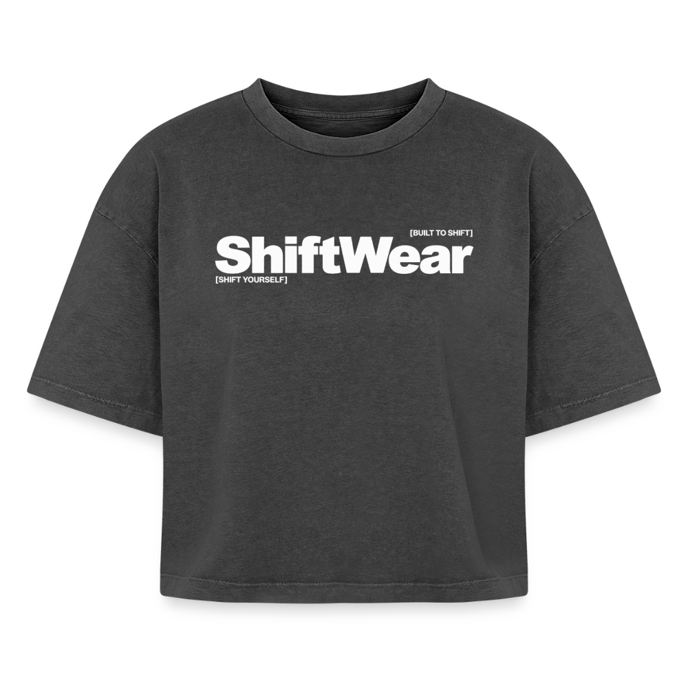 SHIFT Boxy Frauen Acid Wash Tee - Schwarz Acid Wash