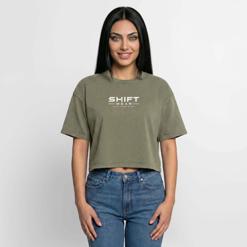 SHIFT Boxy Acid Wash Tee - Grün Acid Wash