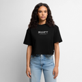 Frauen Premium Oversized Bio Cropped T-Shirt - Schwarz