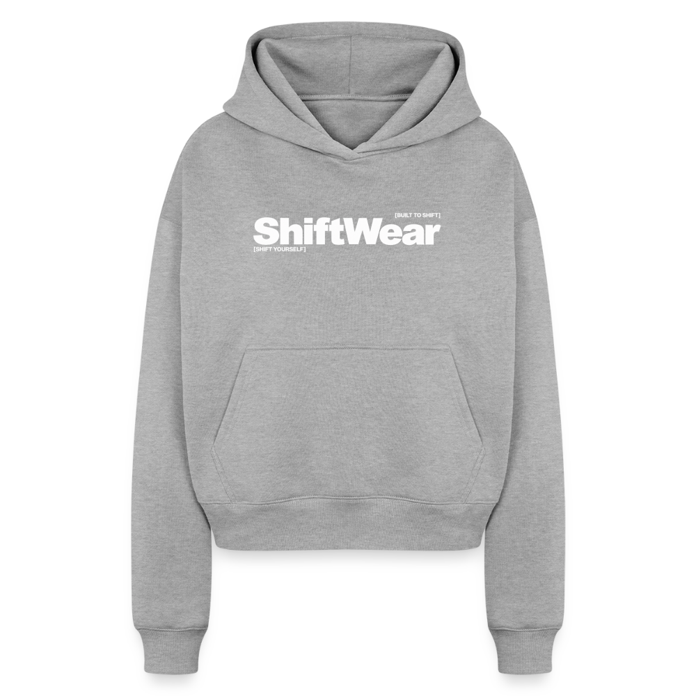 SHIFT Cropped Oversized Heavyweight Hoodie - Grau meliert
