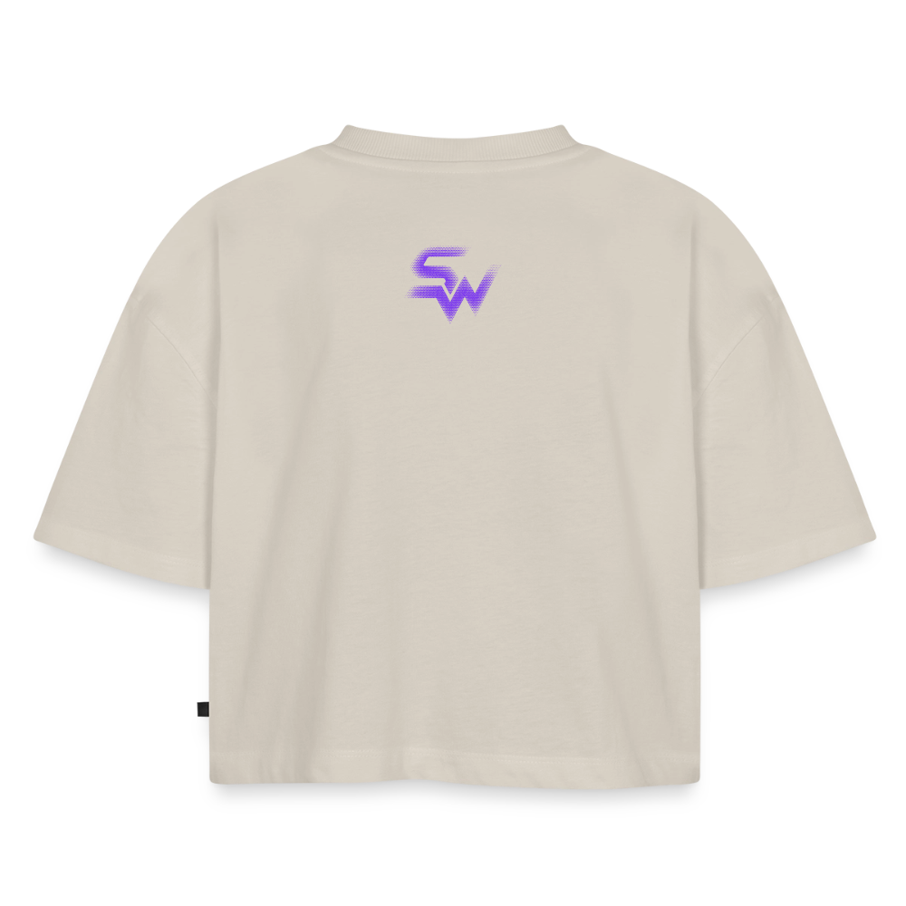 Frauen Premium Oversized Bio Cropped T-Shirt - Beige
