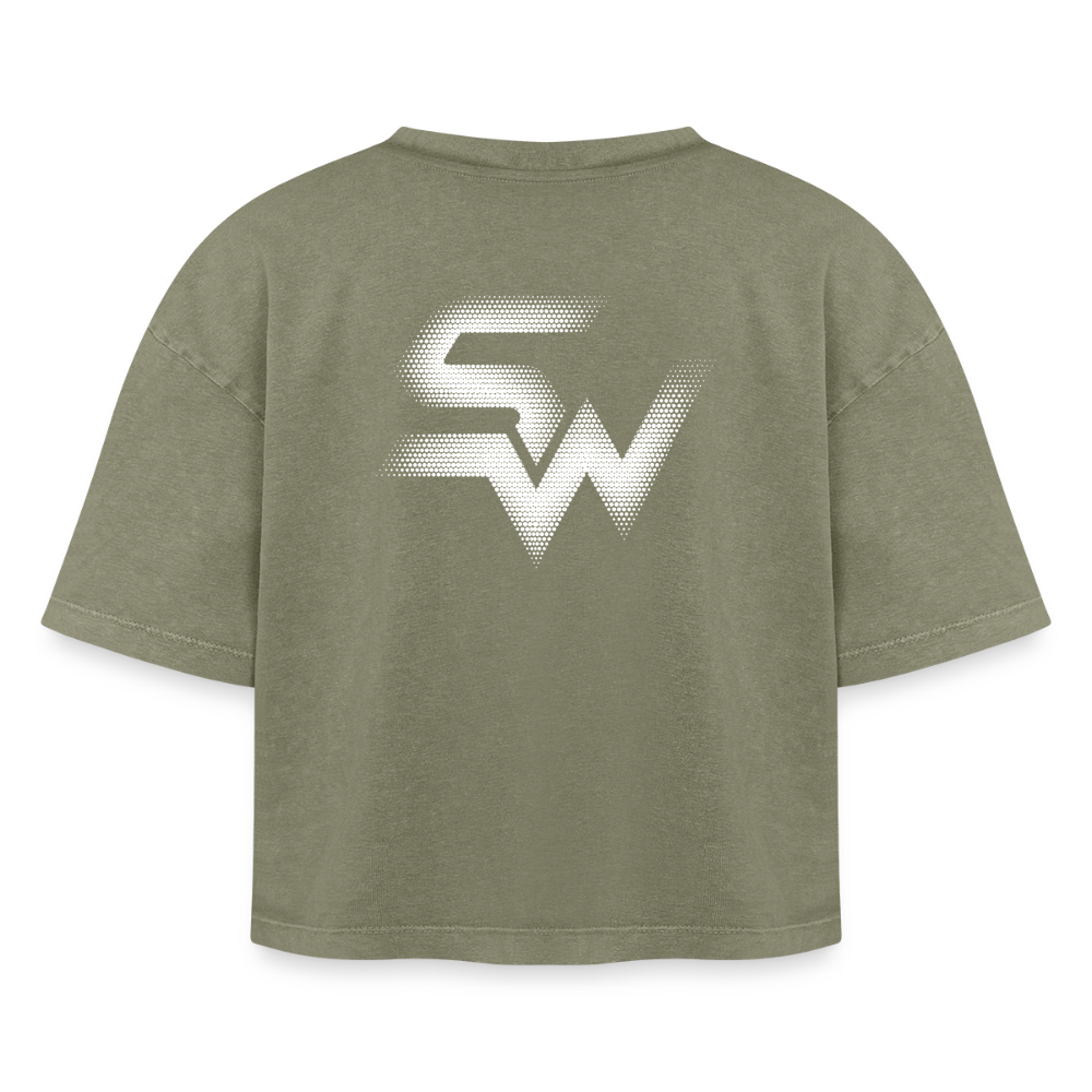 SHIFT Boxy Frauen Acid Wash Tee - Grün Acid Wash