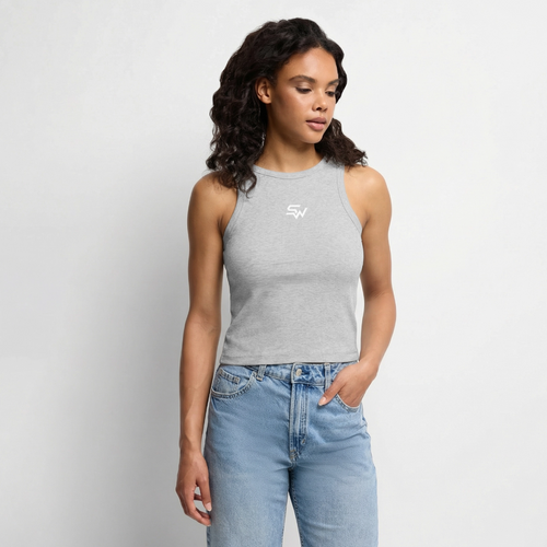 Cropped Frauen Organic Tank Top - Grau meliert