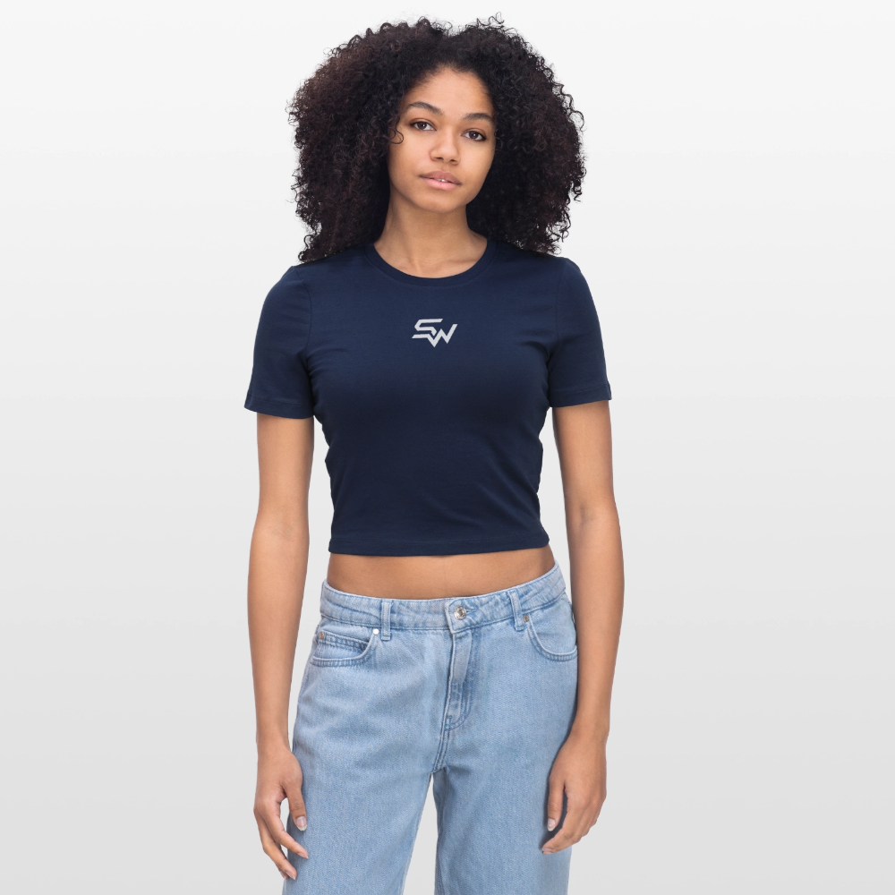 Frauen Cropped T-Shirt - Light Navy