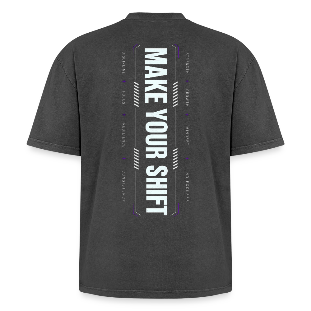 Oversized Unisex Premium Acid-Washed T-Shirt - Schwarz Acid Wash