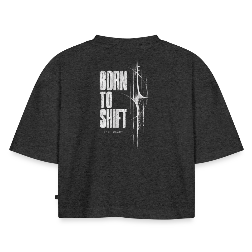SHIFT Premium Oversized Cropped Tee - Anthrazit meliert