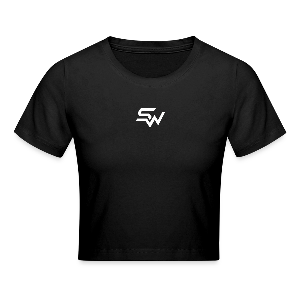Frauen Cropped T-Shirt - Schwarz
